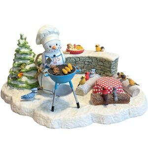 Lenox by Lynn Bywaters Kiss The Cook Snowman Figurine Christmas BBQ Grill Chef